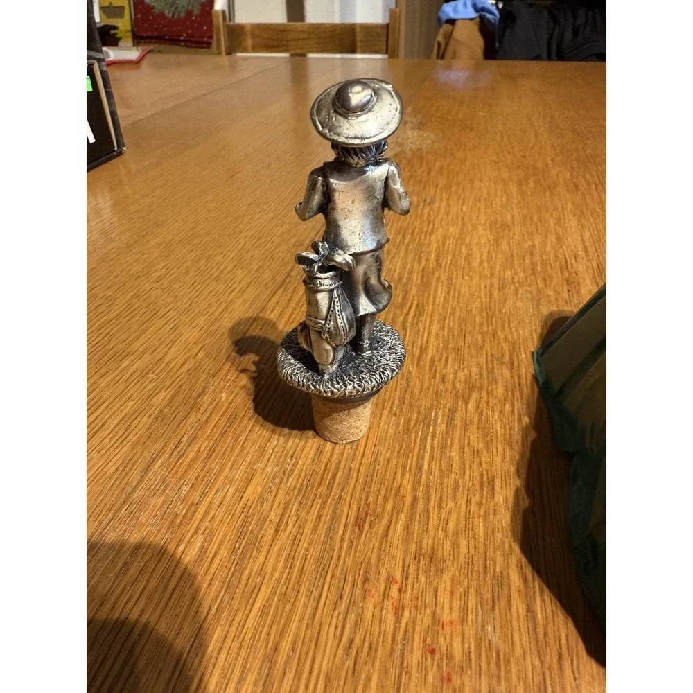 Vintage Golf Pewter-Style Wine Bottle Stoppers Set of 3 Metal Cork‎ Barware